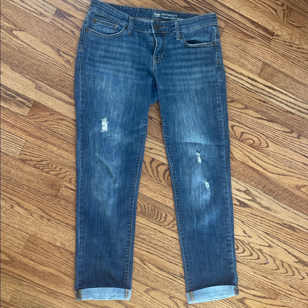 GAP Boyfriend Fit Denim Jeans - Dark Blue - Picture 2 of 9